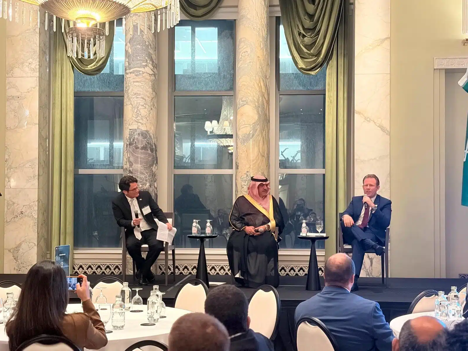 From left: Charles Hallab, H.E. Mohammed Al-Sheikh, and The Honorable Andrew Giuliani